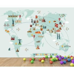 Carte du Monde en Montgolfière
