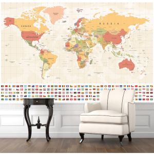 Drapeaux et Carte du Monde