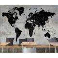 Carte du Monde sur Mur en Béton