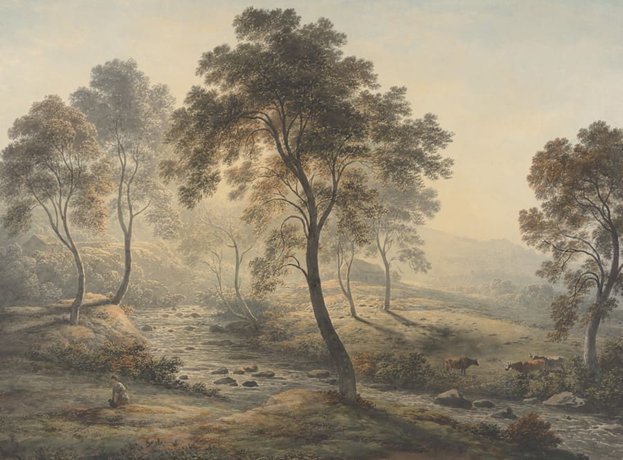 Papier Peint Paysage Forestier Sépia Vintage