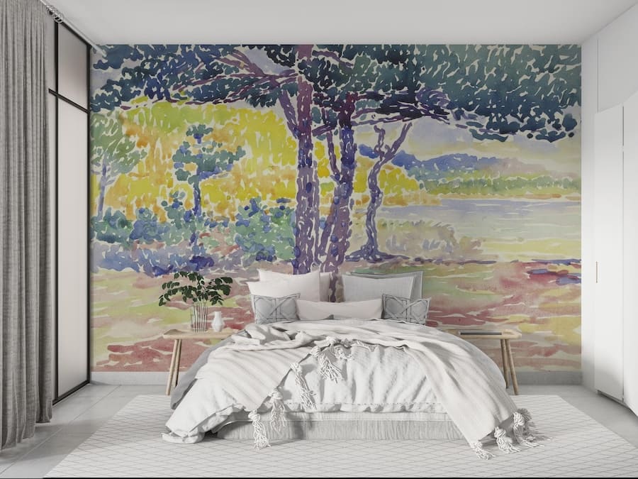 Papier Peint Paysage de Pins aux Couleurs Artistiques - 2