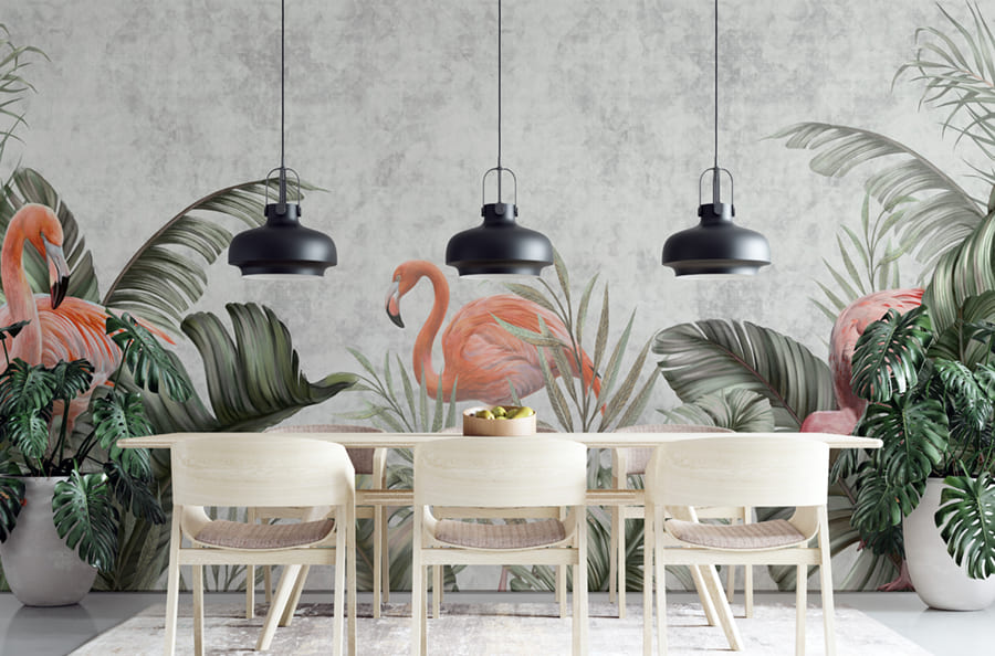 Papier Peint Paradis des Flamants Roses - 2