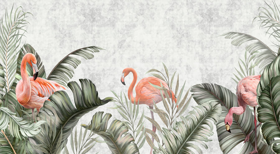 Papier Peint Paradis des Flamants Roses