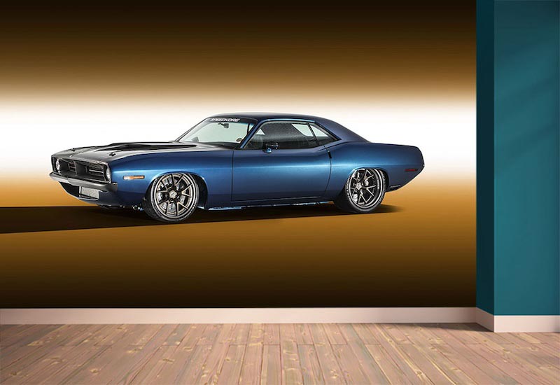 Modèle 1970 Plymouth Cuda - Décoration Papier Peint 3D Appliquée