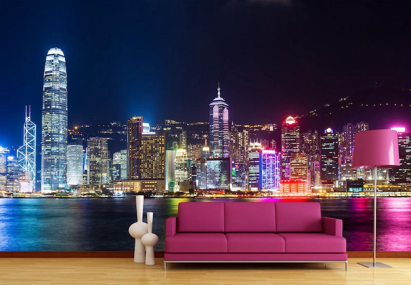 Nuit Colorée - Papier Peint 3D Pour Mur Appliqué