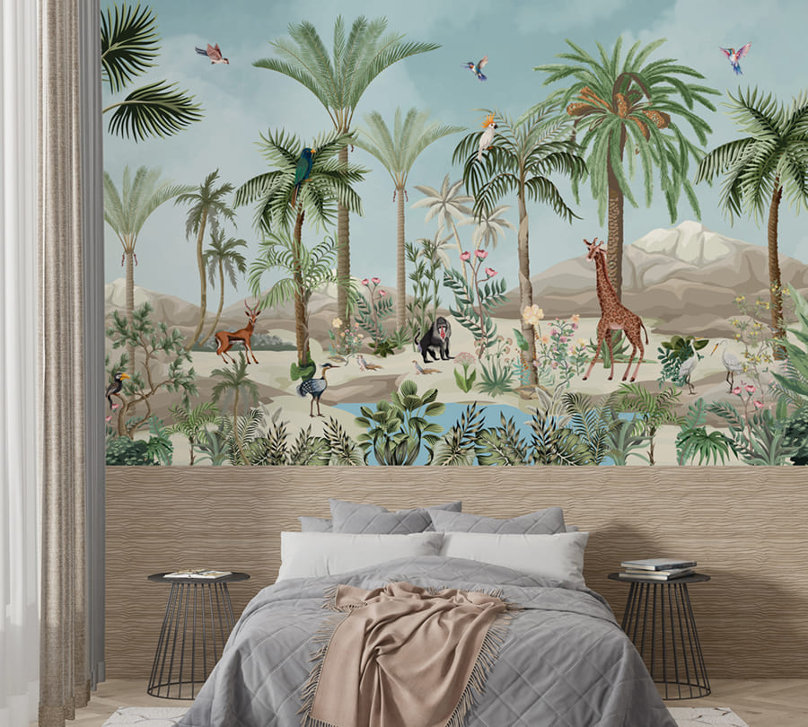 Papier Peint Safari aux Palmiers - 2