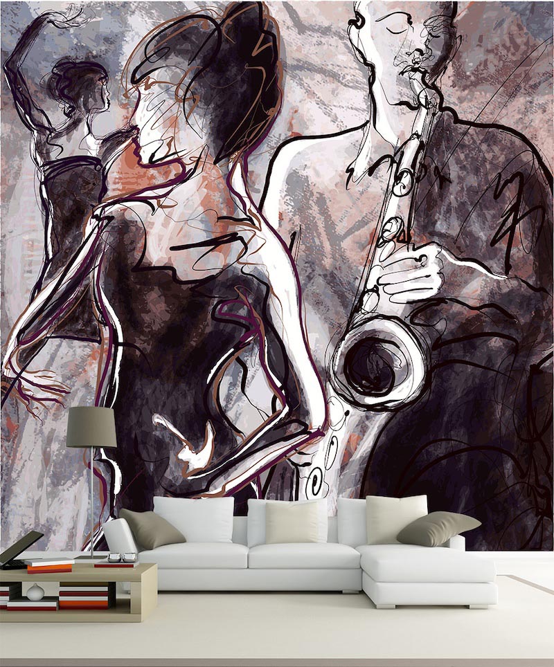 Danse Et Musique - Papier Peint Mural Appliqué