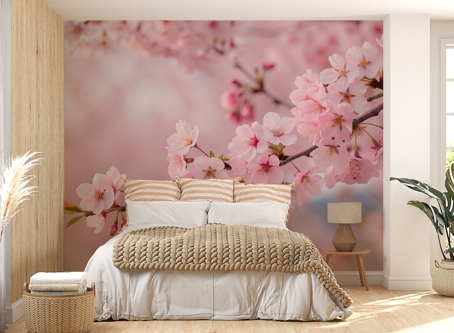 Papier Peint Fleur de Cerisier Japonaise - 2