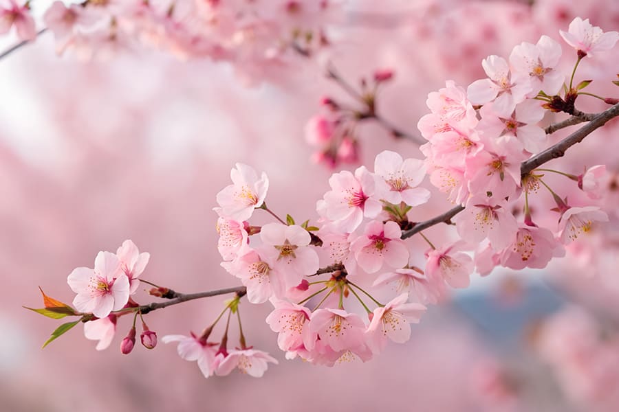 Papier Peint Fleur de Cerisier Japonaise