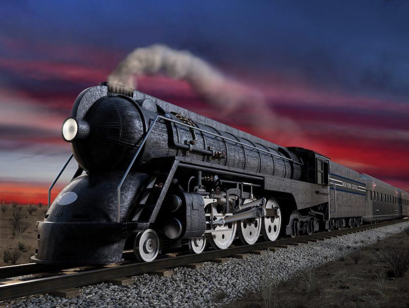 Train Noir - Papier Peint Photo