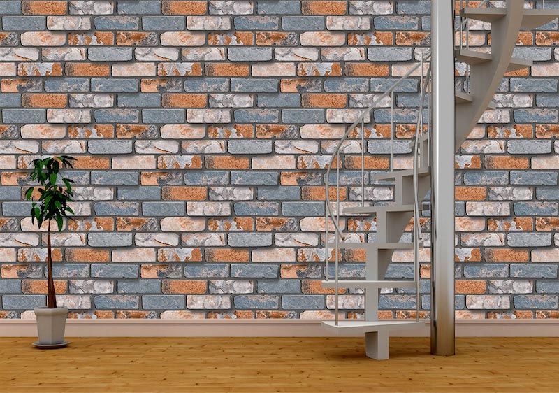 Briques Naturelles - Décor Papier Peint Photo Appliqué