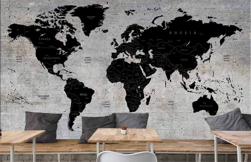 Papier Peint Avec Carte Du Monde